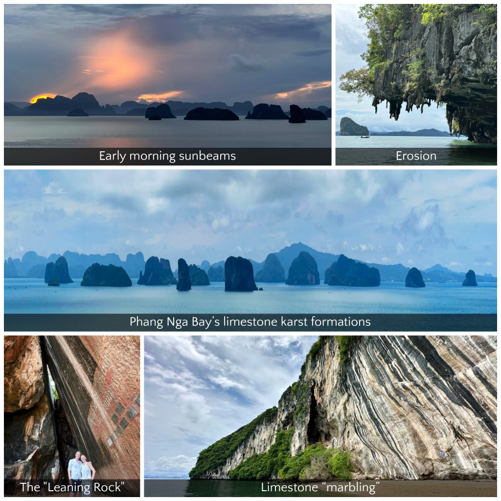 Limestone karst islands in Phang Nga Bay near Phuket Thailand