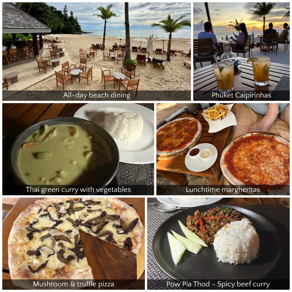 Evening poolside dining at The Surin Phuket